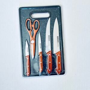 Koch Messer stainless steel kitchen knife cutlery set cutting board & scissors